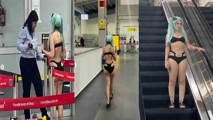 Model Bikini Dress: మోడల్ మోడల్ బికినీ మోడల్.. హడల్ హడల్ ఎయిర్ పోర్ట్ సిబ్బంది..