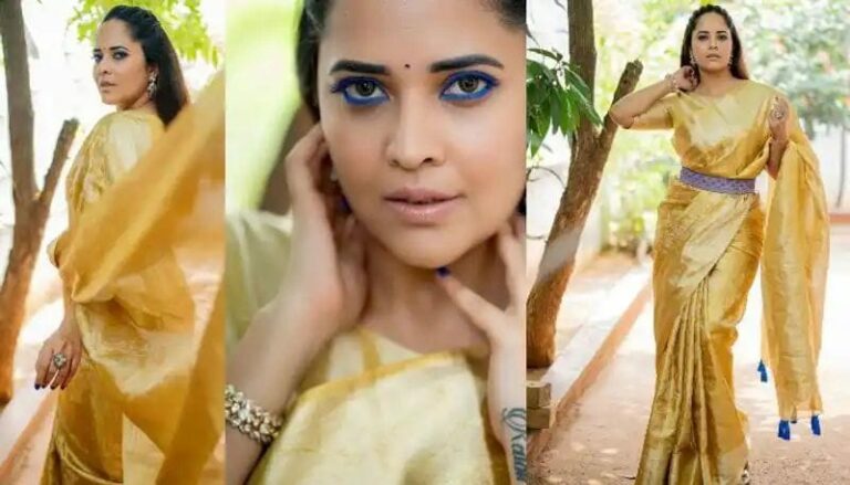 Anasuya : గోల్డ్ శారీలో మెరిసిన అనసూయ..