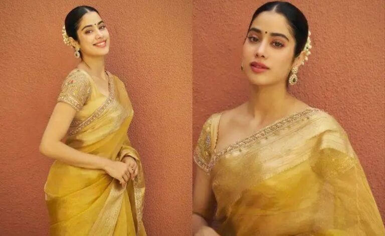 Janhvi Kapoor: చీరకట్టులో నాజుకు అందాలతో  మెస్మరైజ్ చేస్తున్న బ్యూటీ..ఫెస్టివ్ లుక్ వైరల్..