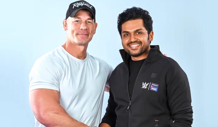 Karthi: WWE సూపర్ స్టార్  జాన్ సీన తో కార్తీ.. ఫోటో వైరల్