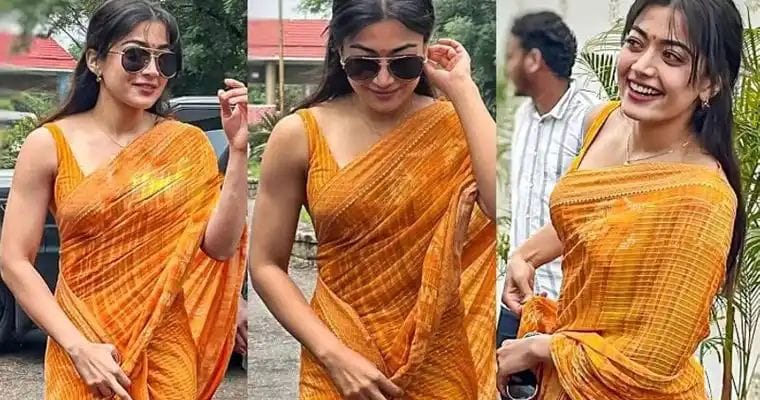 Rashmika Mandanna : శారీలో ఎంత ముద్దొస్తున్నావ్.. ఆ క్యూట్ నెస్ కే పడిపోతారంతే..
