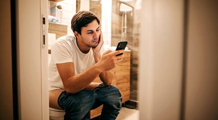 Using Phone In Toilet