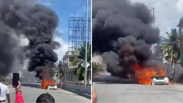 Electric Car Catches Fire