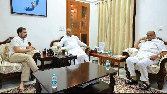 INDIA Bloc: ఖర్గే, రాహుల్ గాంధీని కలిసిన శరద్ పవార్.. ఇండియా కూటమి నెక్ట్స్ ప్లాన్‌పై ఫోకస్..