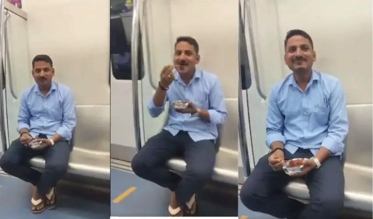 Viral News : మెట్రోలో తిన్న ప్రయాణికుడు.. షాక్ ఇచ్చిన అధికారులు..