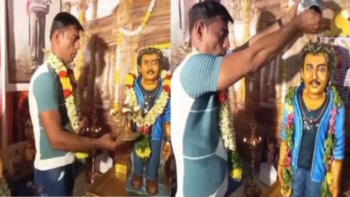 Madurai : రజనీకాంత్‌కి 250 కిలోల విగ్రహంతో గుడి కట్టిన అభిమాని..రోజూ పూజలు..