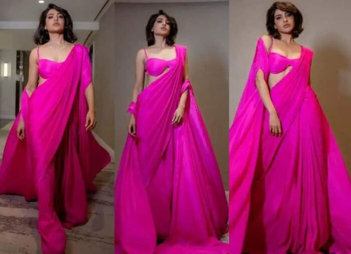 Samantha : పింక్ శారీలో హాట్ లుక్ లో సమంత కిల్లింగ్ పోజులు..