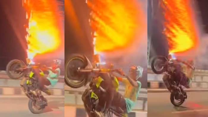 Firecrackers on Bike: బైక్‌పై టపాసులు కాల్చుడేంటి..? ఆ స్టంట్స్‌ ఏంటి..? దూలతీరిందా..?