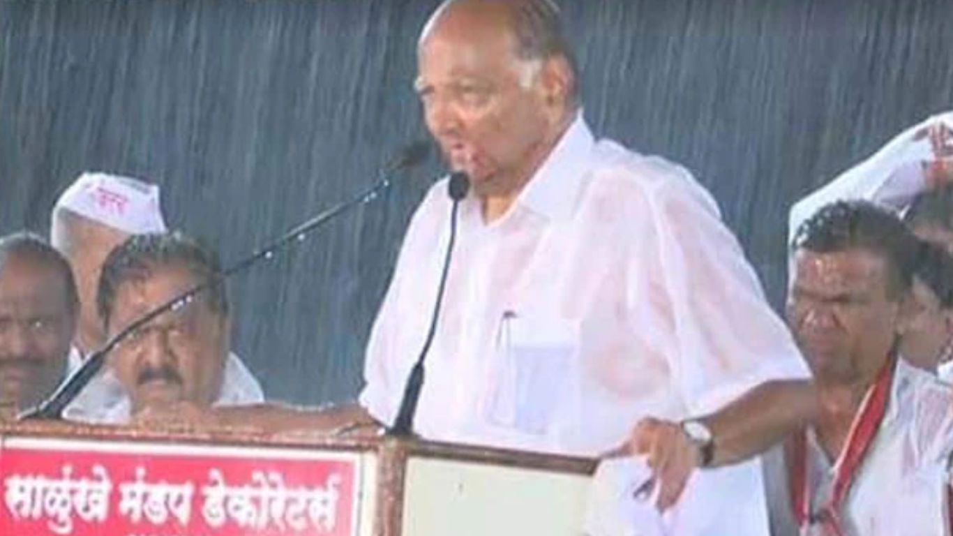 Sharad Pawar Rain: ఏమైనా సరే వెనకడుగు వేయం.. వర్షంలో తడుస్తూ ప్రసంగించిన 82 ఏళ్ల శరద్ పవార్!