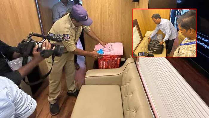 CM KCR : సీఎం కేసీఆర్‌ ప్రచార బస్సును తనిఖీ చేసిన ఎన్నికల అధికారులు