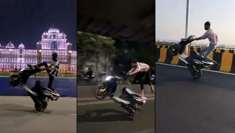 Viral Video : భయంకరమైన యువకుడి బైక్ స్టంట్స్.. గూస్ బంప్స్ తెప్పిస్తున్న వీడియో..