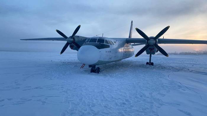 Plane Lands On Frozen River