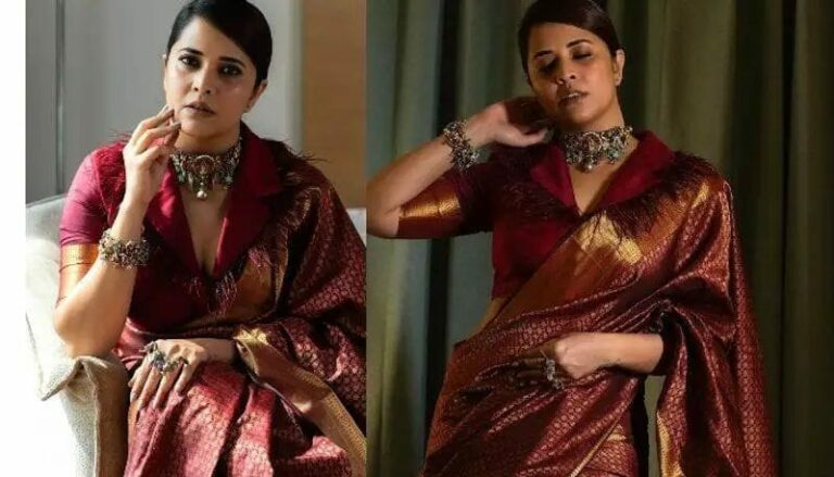 Anasuya : చీరలో నడుము అందాలతో హీటేక్కిస్తున్న అనసూయ.. ఆ చూపులకే మెల్ట్ అయిపోతారు..