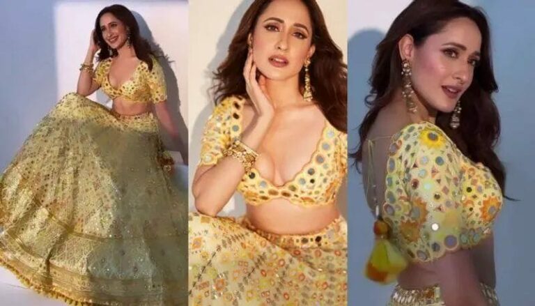 Pagya Jaiswal : గోల్డ్ కలర్ లెహంగాలో కళ్ళు జిగేల్ మనేలా ప్రగ్యా అందాల జాతర.. అలా చూస్తే ఎలా పాప..