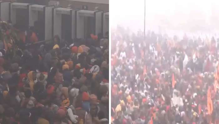 Ayodhya Ram Temple: అయోధ్యకు భారీగా తరలిన భక్తులు.. తోపులాట