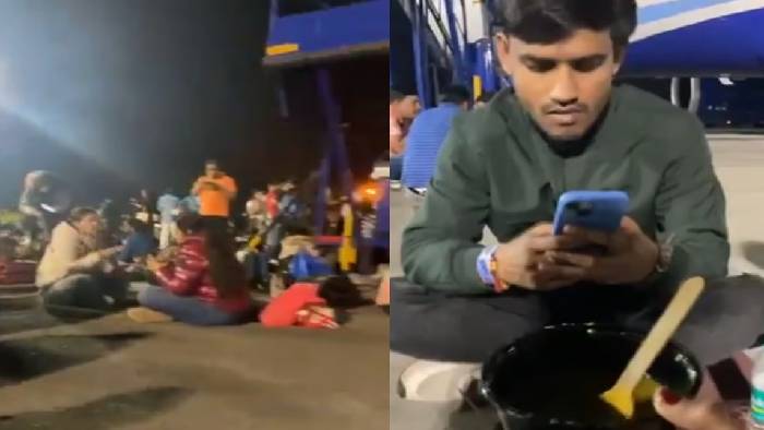 Flight delay: విమానం పక్కన కూర్చుని ప్రయాణికుల భోజనం.. వీడియో వైరల్..