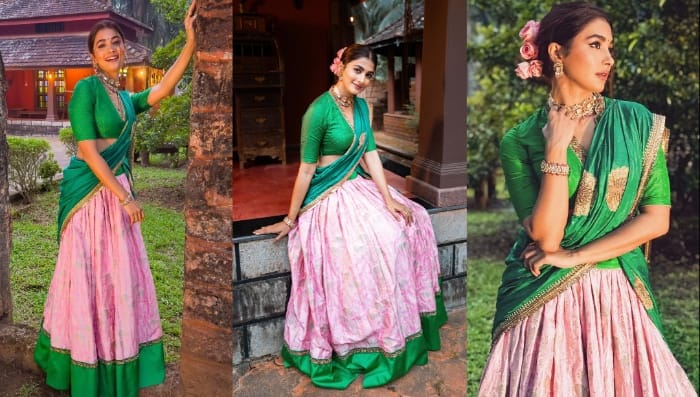 Pooja Hegde : ట్రెడిషనల్ లుక్ లో అదరగొడుతున్న బుట్టబొమ్మ..