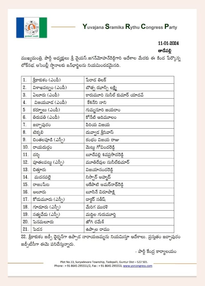 Ysrcp List