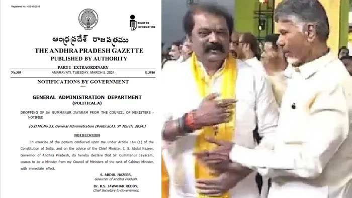 Gummanur Jayaram: కేబినెట్‌ నుంచి గుమ్మనూరు జయరాం బర్తరఫ్