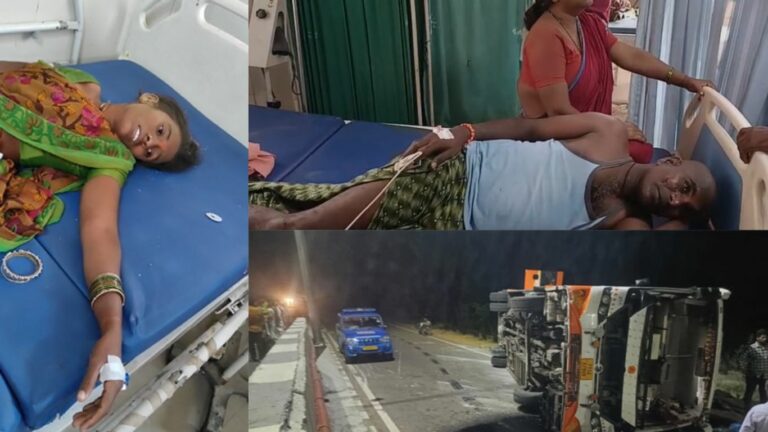 Road Accident: ఖమ్మంలో బస్సు బోల్తా.. 15 మందికి గాయాలు! కొండగట్టులో 11 మందికి గాయాలు