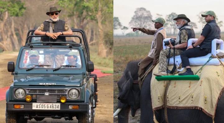 PM Modi : కాజిరంగా నేషనల్ పార్క్‌లో జంగిల్ సఫారీ, ఏనుగు సవారీలో ప్రధాని మోడీ