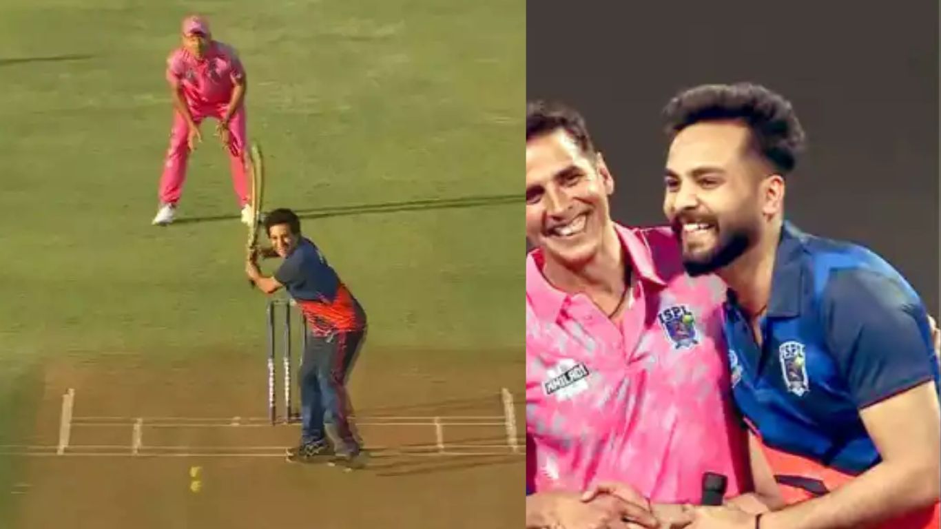 Sachin Tendulkar: బౌలింగ్‌ వేసిన హీరో అక్షయ్‌ కుమార్‌.. భారీ సిక్సర్‌ బాదిన సచిన్‌ టెండూల్కర్‌!