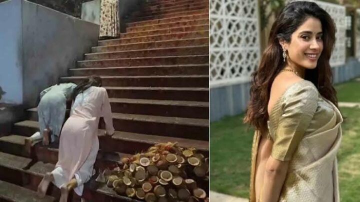 Janhvi Kapoor : మోకాళ్ళపై తిరుమల మెట్లు ఎక్కిన జాన్వీ కపూర్.. వైరల్ అవుతున్న వీడియో..