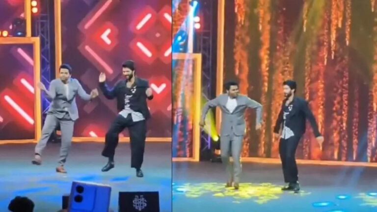 Vijay Deverakonda: స్టార్ హీరోతో స్టేజ్ పై స్టెప్పులేసిన రౌడీ హీరో.. వీడియో వైరల్..