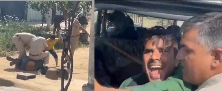 Viral Video: కొడుకు కళ్లముందే తండ్రిని చావబాదిన పోలీసులు.. పోలీసులు కాళ్లు పట్టుకున్నా వదలకుండా..