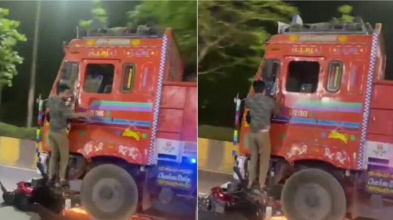 Road Accident: లారీ బీభ‌త్సం.. బైకును ఈడ్చుకుంటూ.. వీడియో వైరల్..