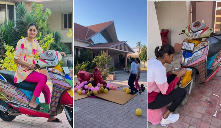 Viral Video: క్యా టాలెంట్‌ యార్.. తన ఆర్ట్ తో బైక్‌ రూపాన్నే మార్చేసిన మహిళ..!