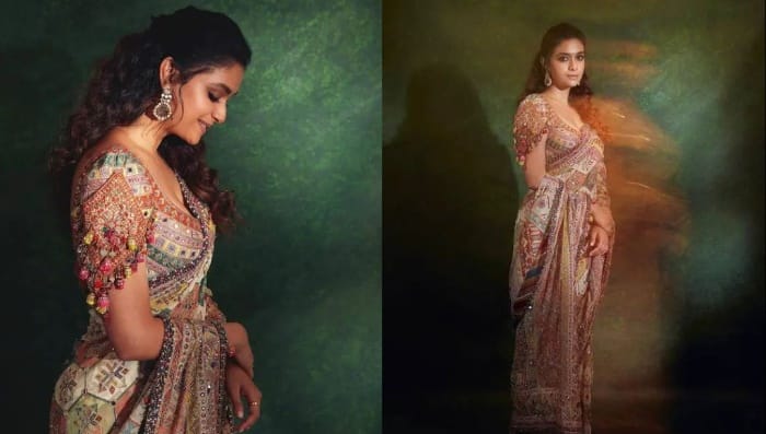 Keerthi Suresh : స్టన్నింగ్ లుక్ లో ఆకట్టుకుంటున్న కీర్తి సురేష్.. చీర ధర ఎంతంటే?