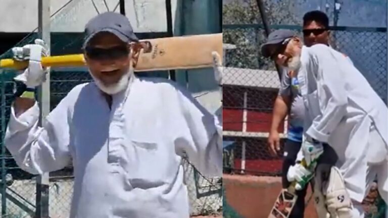 Viral Video: 102 ఏళ్లలో కూడా కుర్రాళ్ల‌తో క్రికెట్ ఆడుతున్న క‌శ్మీరీ తాత‌..