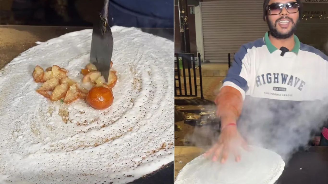 Gulab jamun Dosa: మార్కెట్లోకి కొత్త దోస వచ్చేసింది మామ.. ట్రై చేస్తారా.. వీడియో వైరల్..