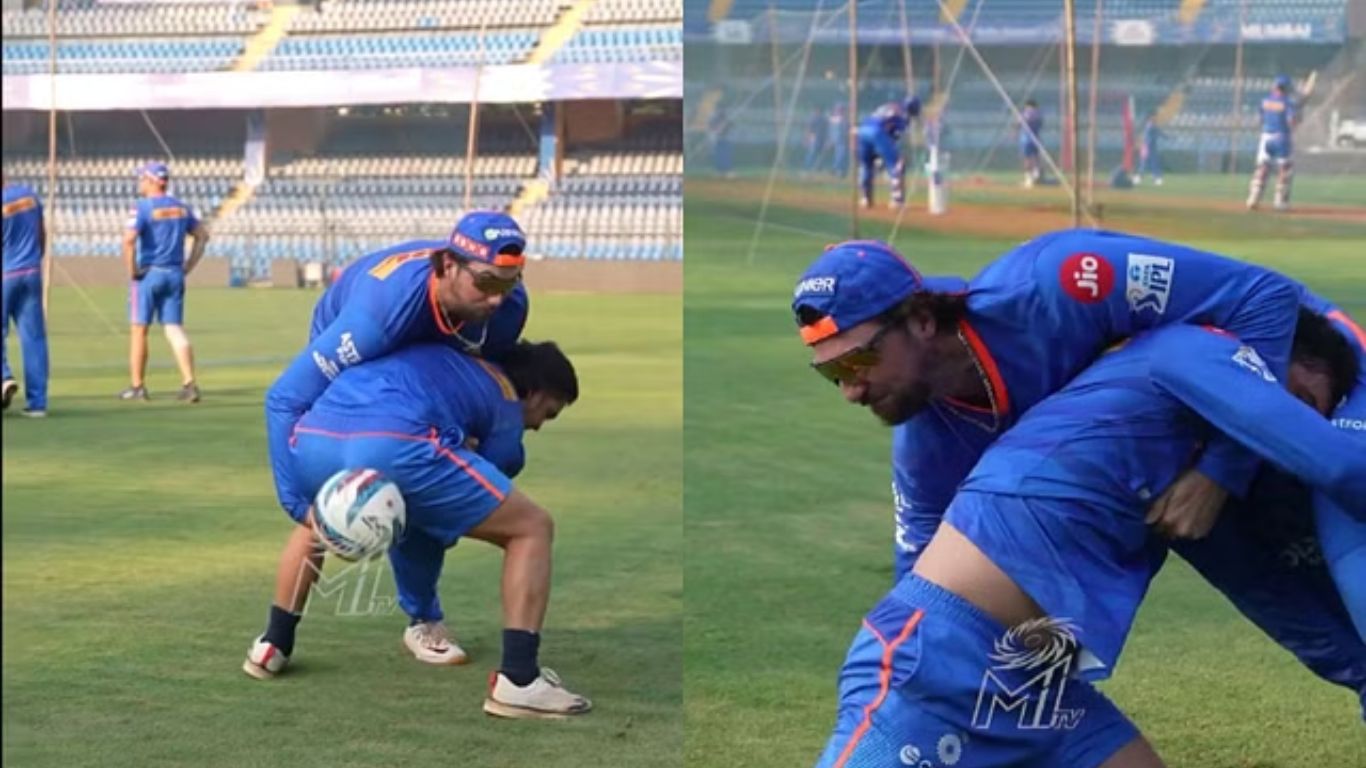 IPL 2024: క్రికెట్ ఆడండి అంటే.. కుస్తీ పట్టిన ముంబై ఆటగాళ్లు..