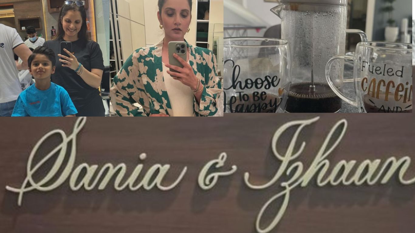 Sania Mirza: నేమ్‌ప్లేట్‌ లో పేర్లని మార్చేసిన సానియా మీర్జా.. సానియా ఇజాన్‌ అంటూ..