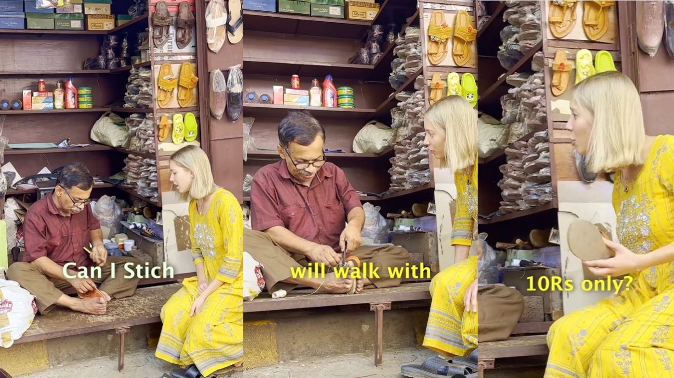 Viral Video: రష్యన్ టూరిస్టుతో అనర్గళంగా ఇంగ్లీషులో మాట్లాడిన భారతీయ కాబ్లర్..