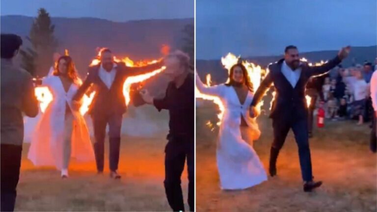 Viral Video: ఇంకా ఇలాంటివి ఎన్ని చూడాలో.. మంటల్లో వధూవరుల ఎంట్రీ..