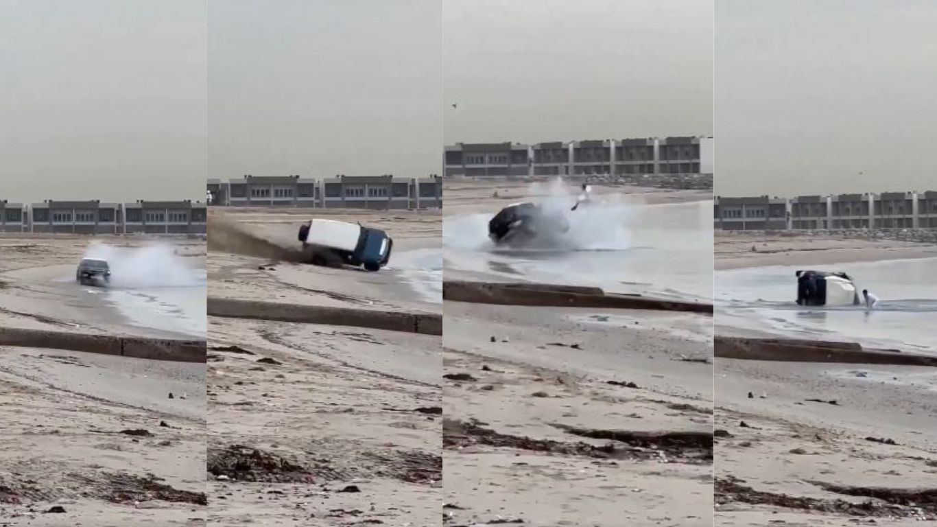 Viral Video: దూల తీరిపోయిందిగా.. సరదా కోసం కారు నడపగా గాల్లోకి ఎగిరిపడ్డ యువకుడు..