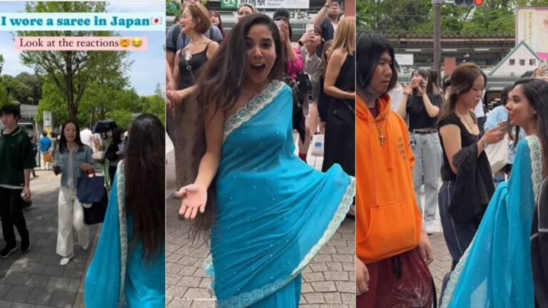 Woman Saree: ఇది కదా.. భారతీయ సంప్రదాయం అంటే.. చీరకట్టులో యువతిని చూసి.. జపాన్ ప్రజలు షాక్..