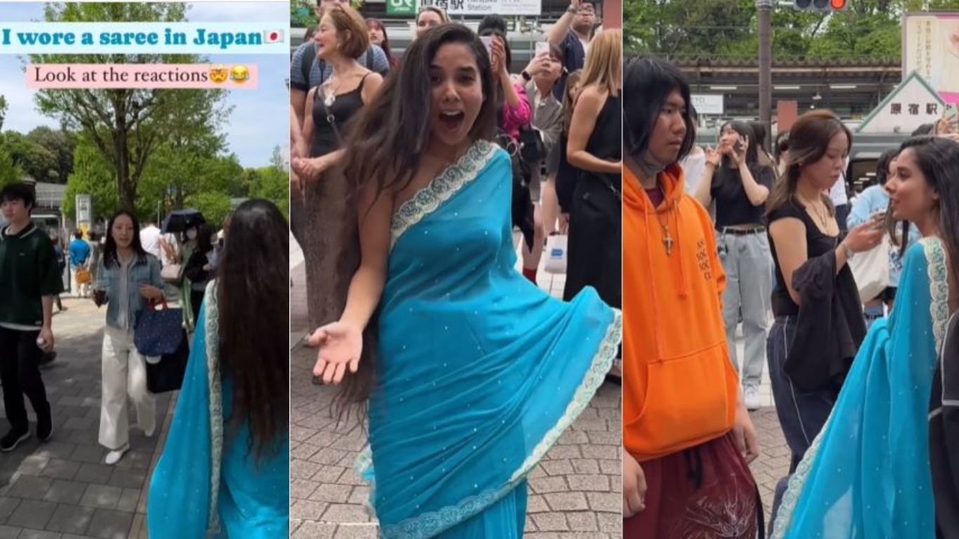 Woman Saree: ఇది కదా.. భారతీయ సంప్రదాయం అంటే.. చీరకట్టులో యువతిని చూసి.. జపాన్ ప్రజలు షాక్..