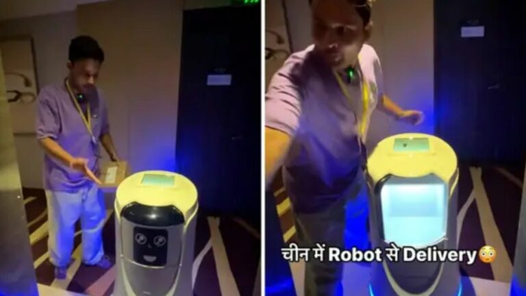 Viral Video: పార్శిల్ డెలివరీ చేస్తున్న రోబోట్.. ఇన్ఫ్లుయెన్సర్ వైరల్ రియాక్షన్..
