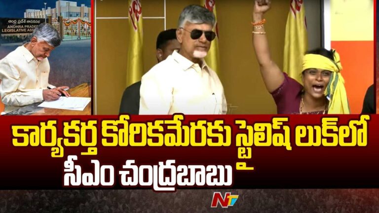 CM Chandrababu: కార్యకర్త కోరిక మేరకు స్టైలిష్ లుక్‌లో సీఎం చంద్రబాబు