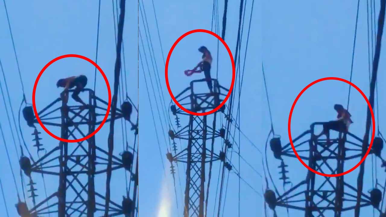 Wife and Husband: నా భార్య అలిగి వెళ్లిపోయింది.. కరెంట్ స్తంభం ఎక్కిన భర్త