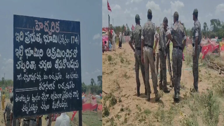 High Tension: జనగామ జిల్లా బచ్చన్నపేటలో హైటెన్షన్..  ప్రభుత్వ భూమిలో రాత్రికి రాత్రే వెలిసిన గుడిసెలు