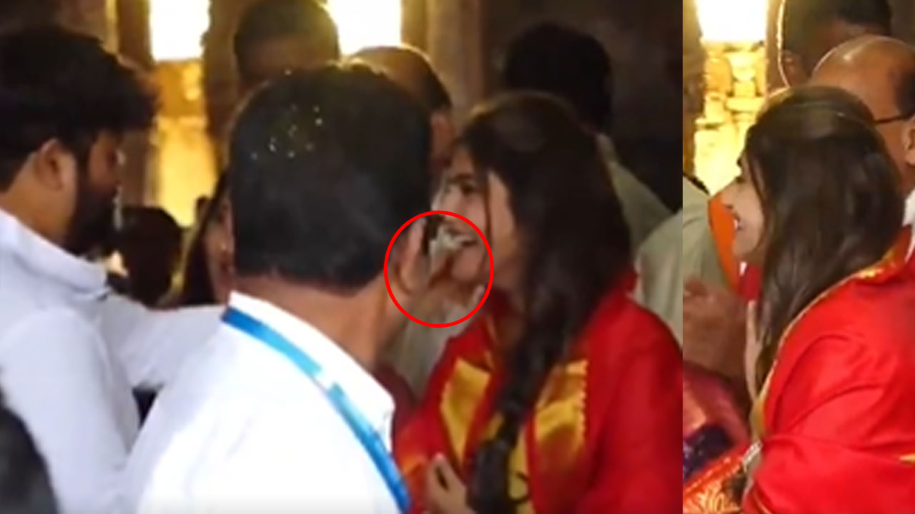 Thaman – Sree Leela: తిరుమల గుడిలో శ్రీ లీల బుగ్గ గిల్లిన తమన్