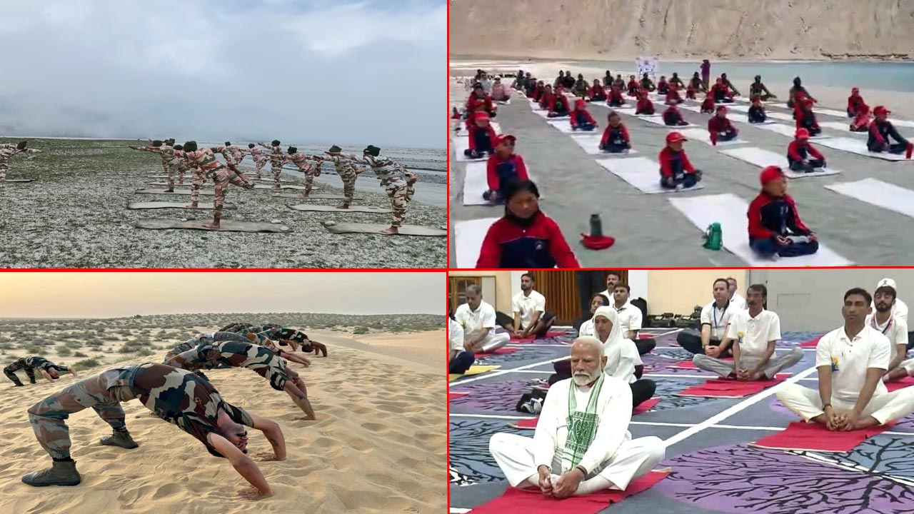 International Yoda Day 2024: మంచు పర్వతాల నుంచి ఇసుక దిబ్బల వరకు భారత సైనికుల యోగా..