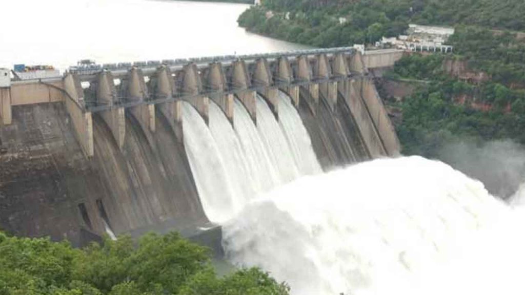 Five Gates Of Srisailam Dam