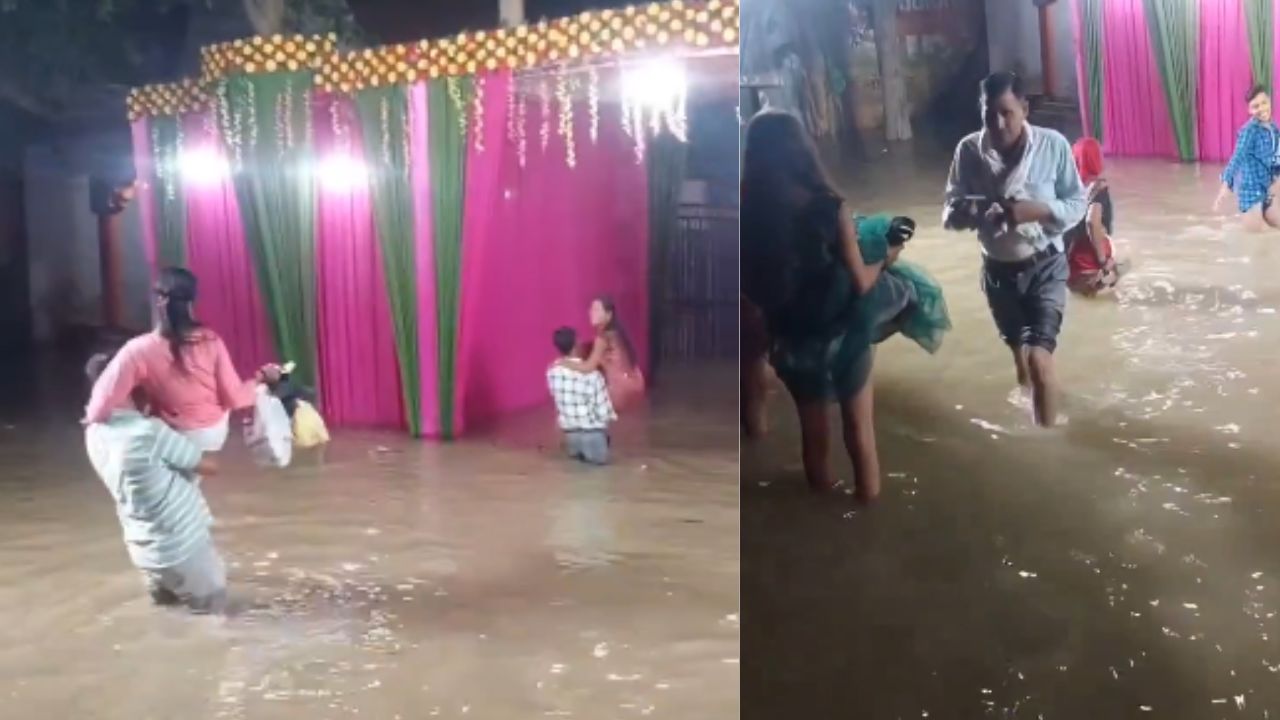 Viral Video: ఎంతకు తెగించార్రా.. వరద నీటిలో భార్యలను ఎత్తుకొని మరీ..!