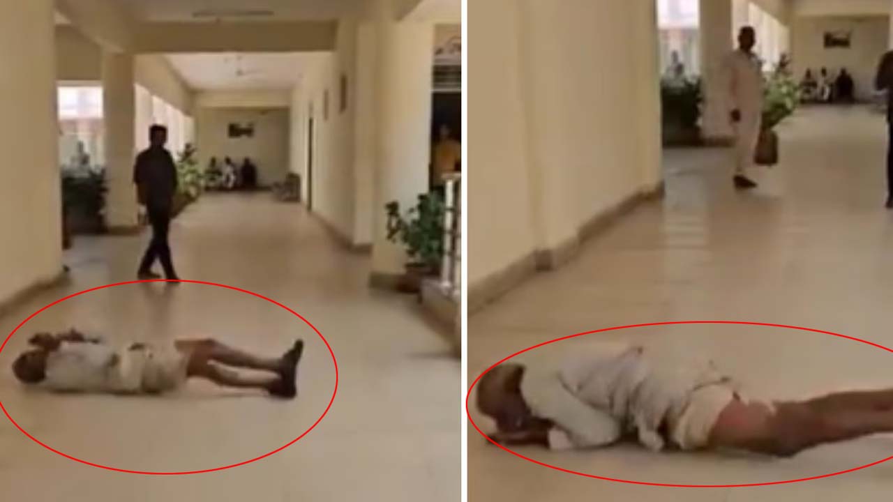 Video: కలెక్టరేట్‌లో వృద్ధ అన్నదాత పొర్లు దండాలు.. కళ్లప్పగించి చూసిన అధికారులు..!